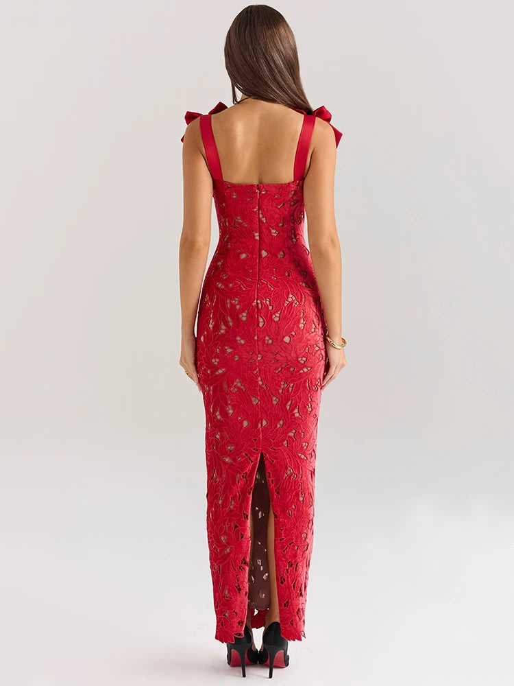 Women’s Sexy Lace Bodycon Maxi Dress