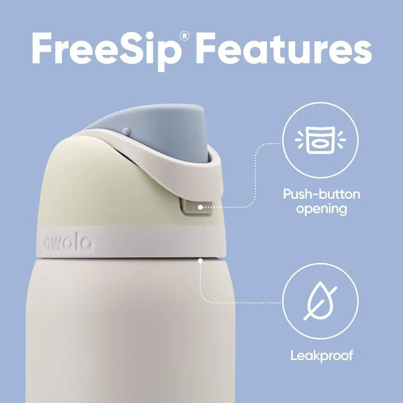 32oz Insulated Free Sip Stainless Steel Water Bottle