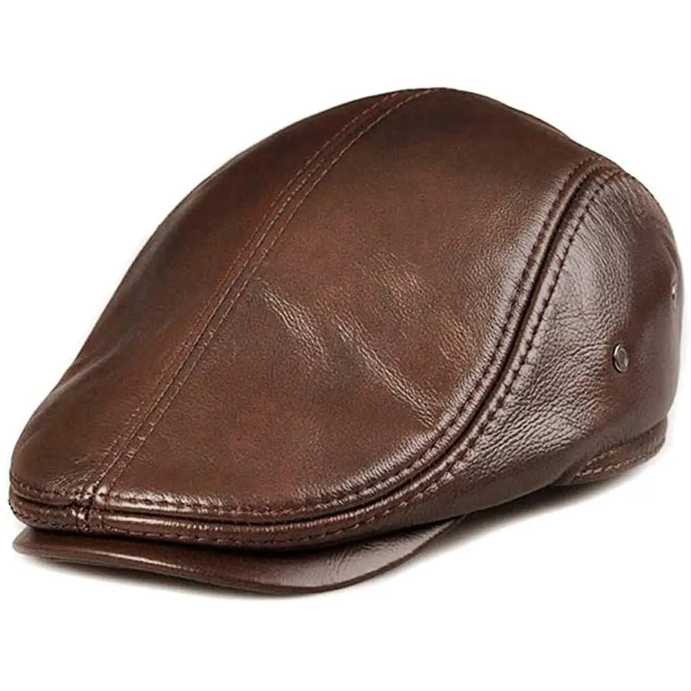 Men Genuine Cowhide Leather Cap