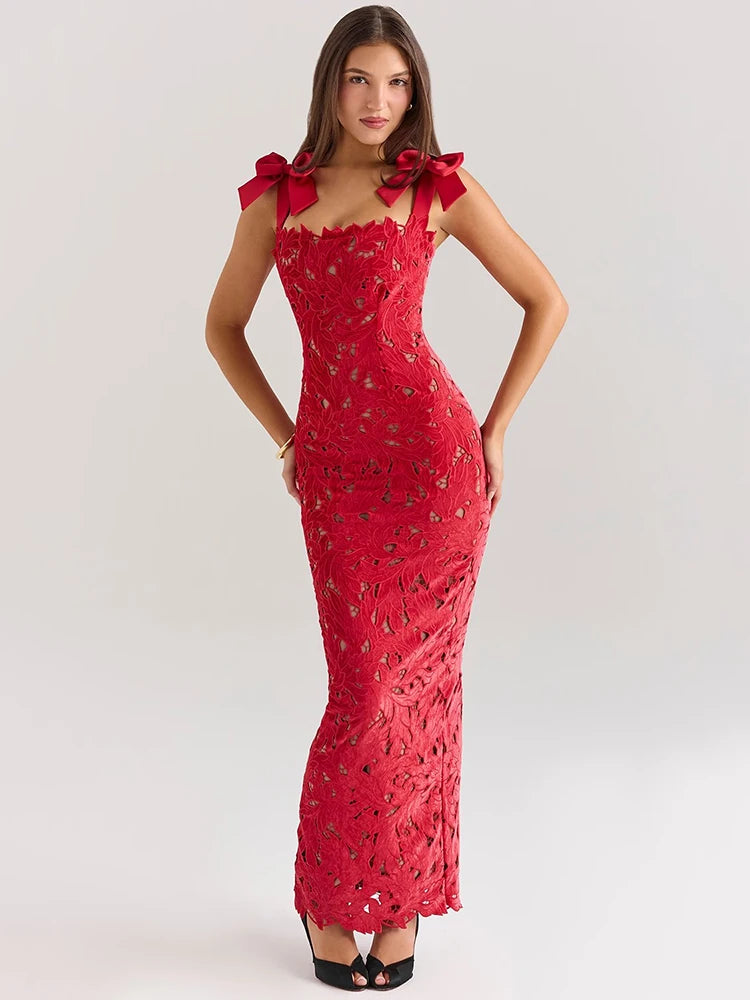 Women’s Sexy Lace Bodycon Maxi Dress