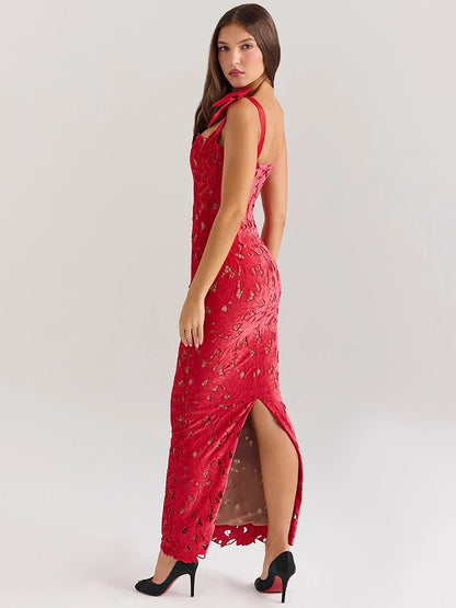 Women’s Sexy Lace Bodycon Maxi Dress