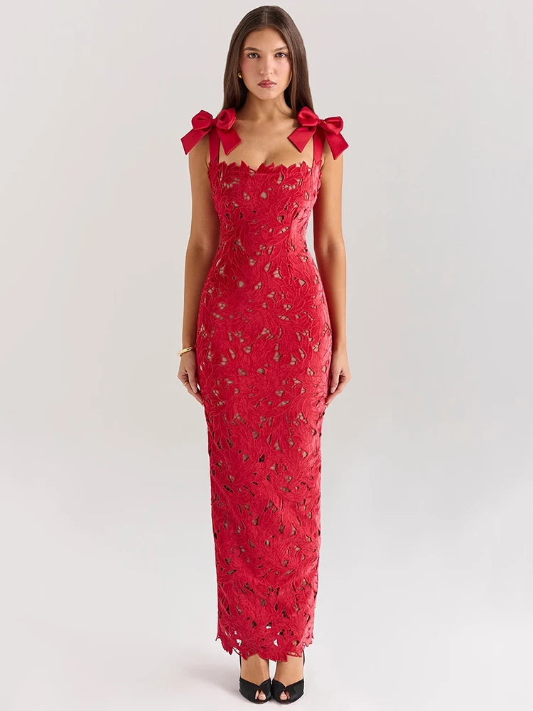 Women’s Sexy Lace Bodycon Maxi Dress