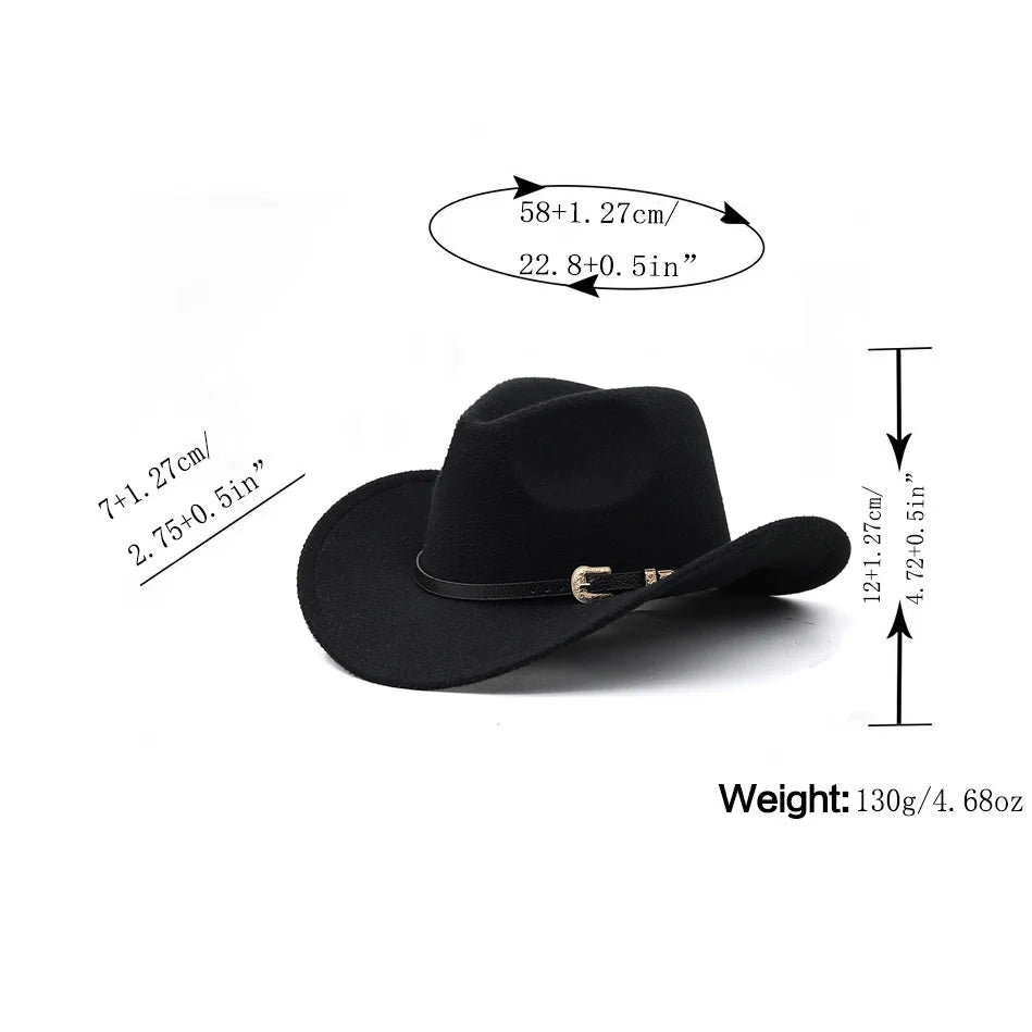 Elegant Western Cowboy Hat with Belt